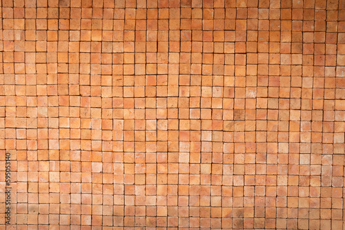 stone brown brick wall texture and background, close up