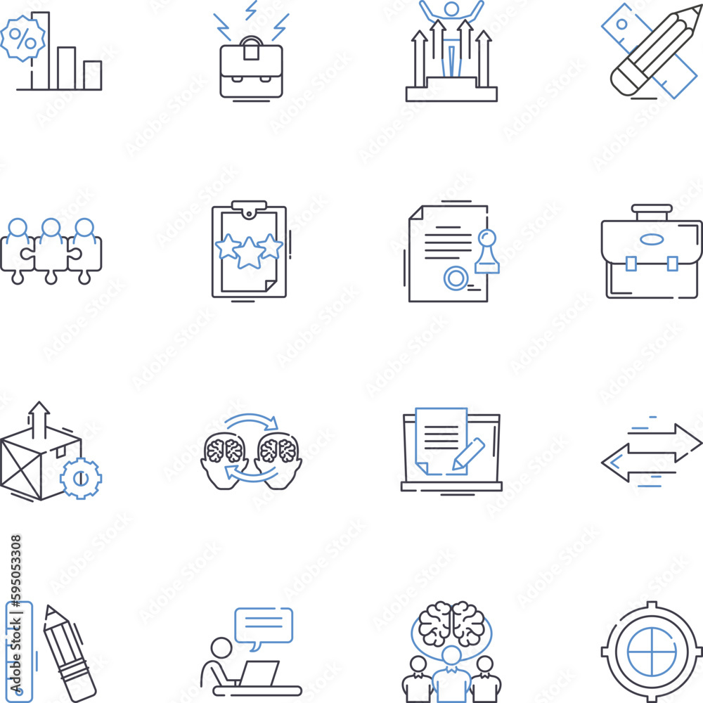 Market research line icons collection. Survey, Data, Analysis, Insights, Trends, Demographics, Sampling vector and linear illustration. Questionnaire,Focus group,Consumer outline signs set