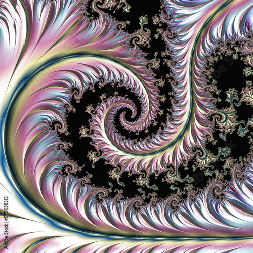 Fractal artwork, unique abstract design with colorful spirals. customized and special fractals. 