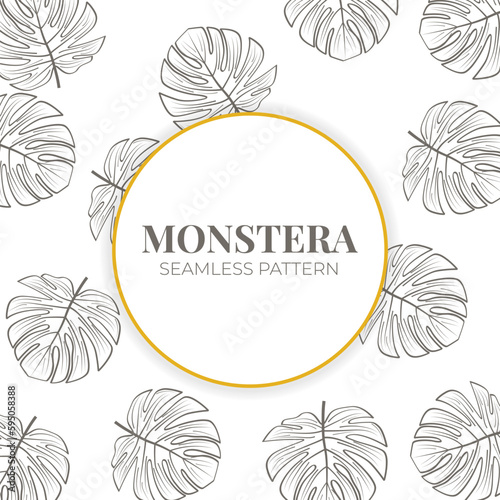 Vector monstera seamless pattern