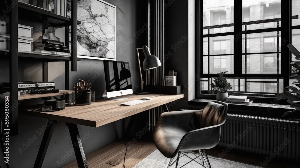 Fototapeta premium working room for home interior architecture with a minimalist style