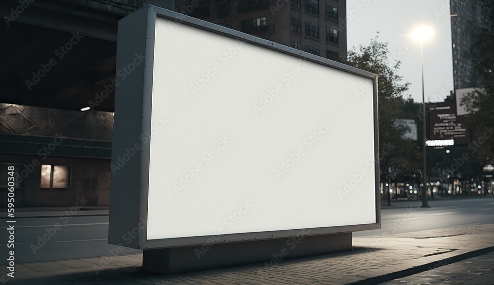 AI Generated. AI Generative. City urban big billboard mock up canvas. Can be used for graphic design or marketing. Photo realistic Graphic Art Illustration. AI Generated. AI Generative. City urban big billboard mock up canvas. Can be used for graphic design or marketing. Photo realistic Graphic Art Illustration.