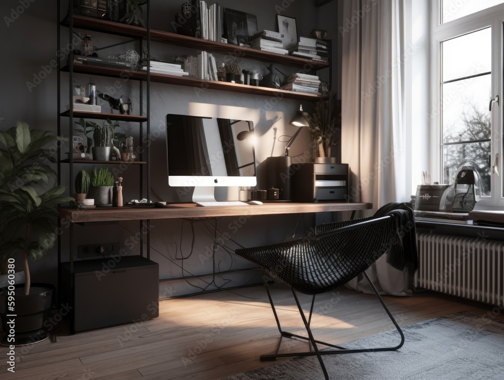 Fototapeta premium working room for home interior architecture with a minimalist style