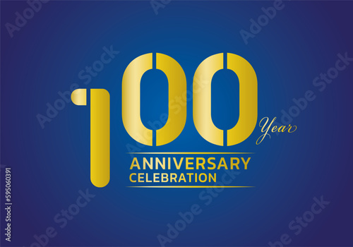 100 years anniversary celebration logotype gold color vector, 100th birthday logo, 100 number, anniversary year banner, anniversary design elements for invitation card and poster. number design vector