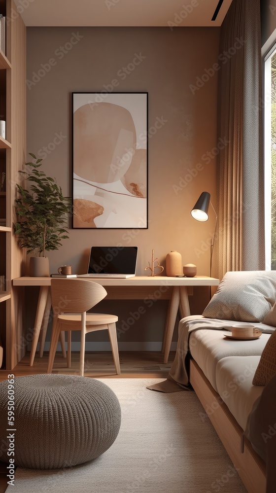 Fototapeta premium working room for home interior architecture with a minimalist style