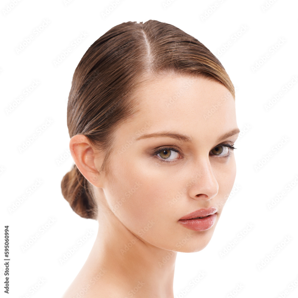 Woman in portrait, face and skin with beauty, makeup and headshot isolated on transparent, png background. Female model with skincare, glow and dermatology, natural cosmetics with facial and grooming Woman in portrait, face and skin with beauty, makeup and headshot isolated on transparent, png background. Female model with skincare, glow and dermatology, natural cosmetics with facial and grooming