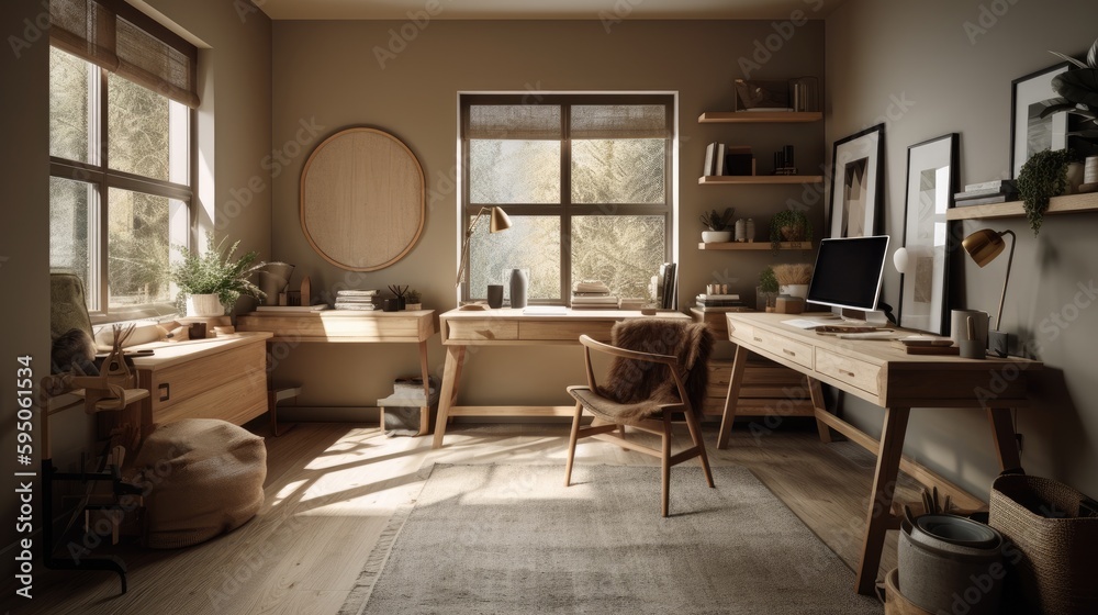 Fototapeta premium working room for home interior architecture with a minimalist style