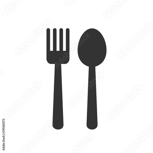spoon and fork silhouette icon , simple vector icon

