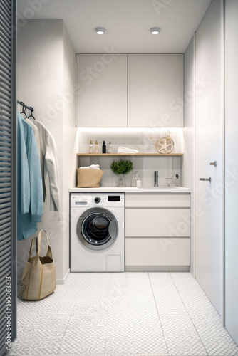 laundry room for home interior architecture with a minimalist style