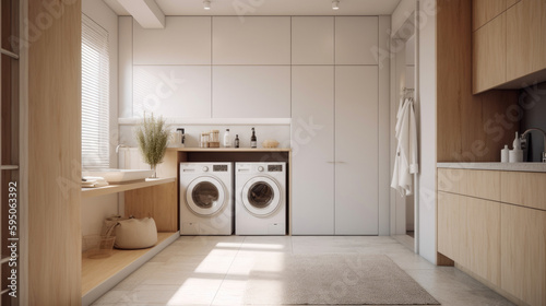 laundry room for home interior architecture with a minimalist style