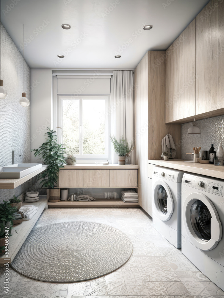 laundry room for home interior architecture with a minimalist style