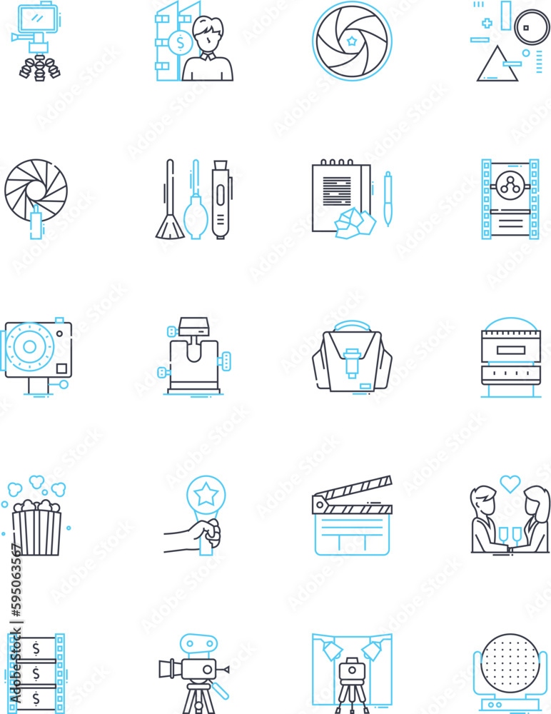 Event marketing linear icons set. Promotion, Branding, Nerking, Engagement, Experience, Communication, Sponsorship line vector and concept signs. Infotainment,Strategy,ROI outline illustrations