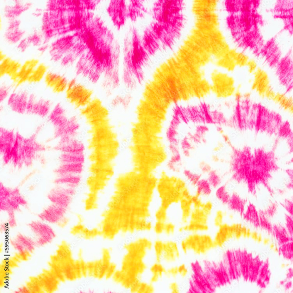 Tie Dye 2 Tone Close Up Shot fabric texture background Pink Yellow