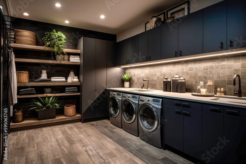 laundry room for home interior architecture with a minimalist style