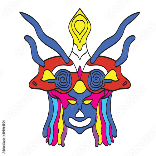 Skull Lamb Ornament Helmet Illustration