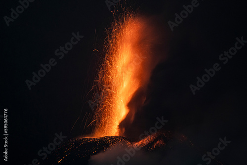 Volcán en erupción, La Palma