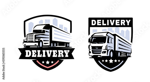 Trucking company logo emblem. Template sign