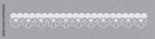 White lace on grey. vector