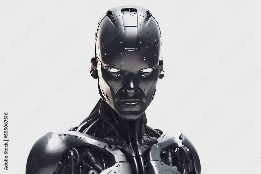 Sci-fi Human-Robot hybrid, Androids, futuristic style, highly detailed, Created with Generative AI Sci-fi Human-Robot hybrid, Androids, futuristic style, highly detailed, Created with Generative AI