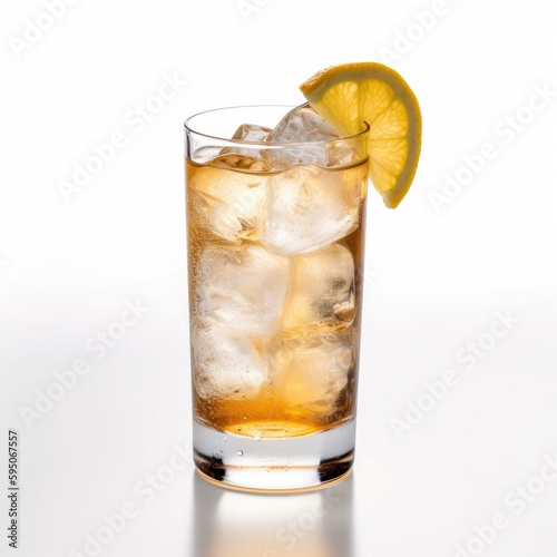 Highball cocktail Isolated on White. Generative AI
