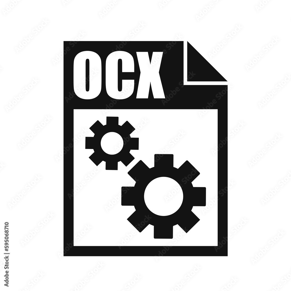 OCX File Vector Icon, Flat Design Style OCX File Vector Icon, Flat Design Style