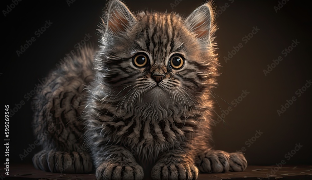Wallpaper of a cute Kitty. Created with generative Ai technology