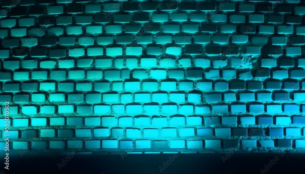 Bright neon light brick wall background and backdrop and some negative space. Bright neon light brick wall background and backdrop and some negative space.