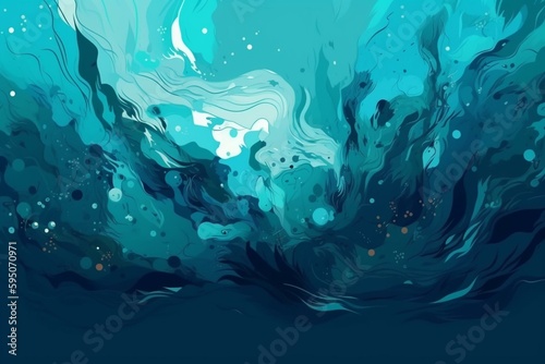 abstract under water background illustration art. Generative AI