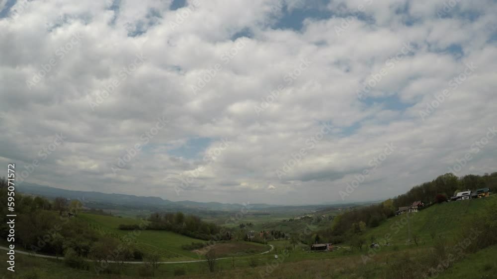 Time lapse of moving clouds, morning, north Croatia, wide angle Time lapse of moving clouds, morning, north Croatia, wide angle