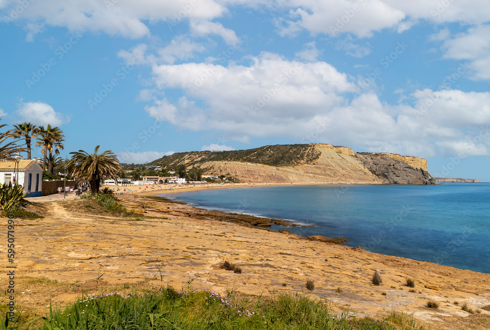 Beautiful view of Luz beach in Lagos region Beautiful view of Luz beach in Lagos region