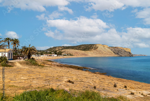 Beautiful view of Luz beach in Lagos region