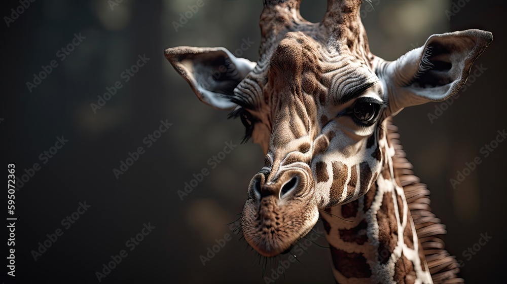 Obraz premium Wallpaper of a cute baby giraffe. Created with generative Ai technology