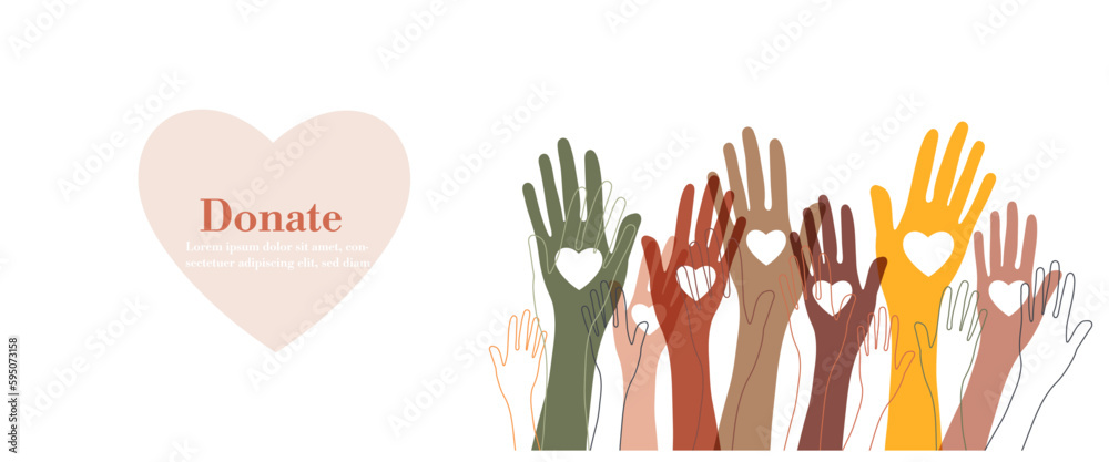 Fototapeta premium Charity, giving and donation poster template 