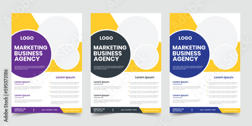Marketing vertical case study flyer, business plan yellow white layout, corporate identity advert journal