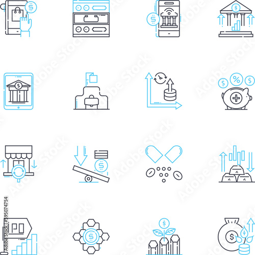 Political Science linear icons set. Democracy, Power, Justice, Authority, Governance, Diplomacy, Policy line vector and concept signs. Ideology,Leadership,Constitution outline illustrations photo