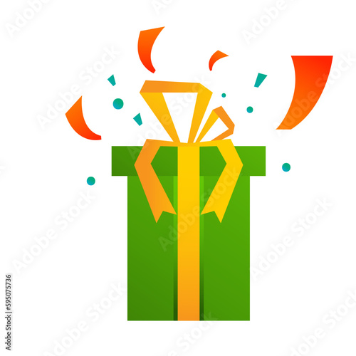  Box Gift Flat Gradient green. Vector Illustration