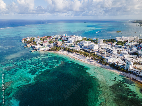 Obraz na płótnie aerial view of san andres island in Colombia, sea of seven colors
w salonie