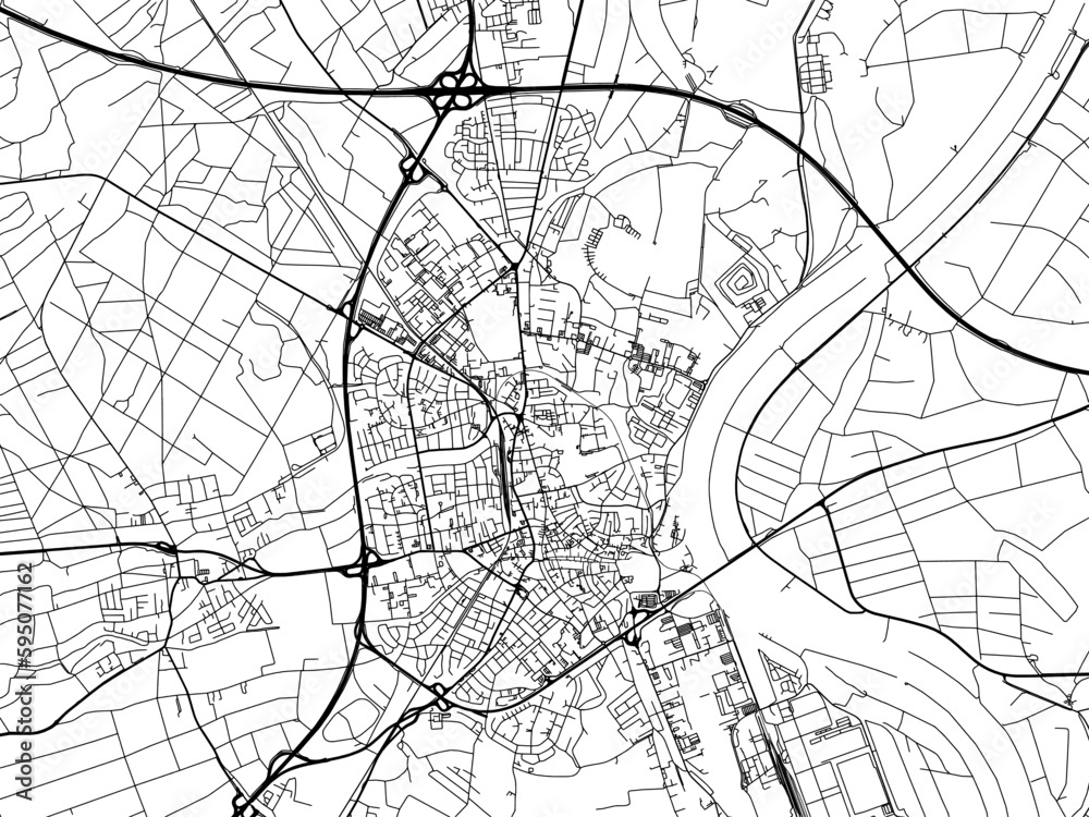 Vector road map of the city of  Speyer in Germany on a white background.