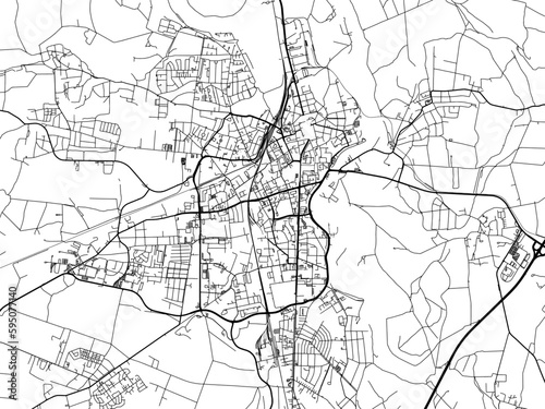 Vector road map of the city of Dessau in Germany on a white background.