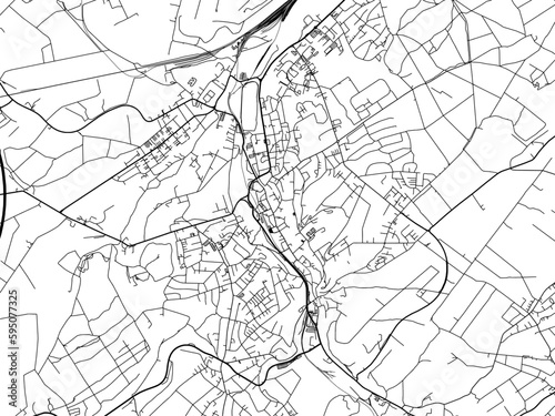 Vector road map of the city of Stolberg in Germany on a white background.