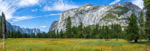 Yosemite Valley seen from Sentinel Meadow, California.