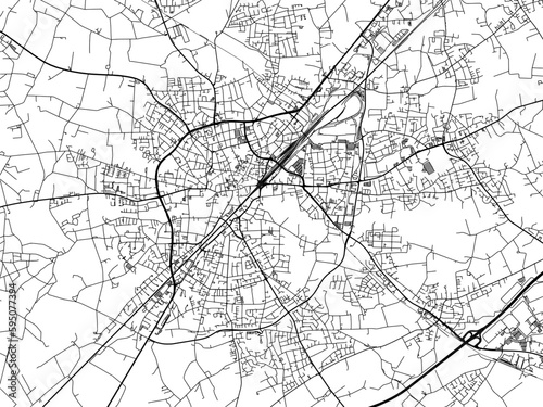 Vector road map of the city of  Gutersloh in Germany on a white background.