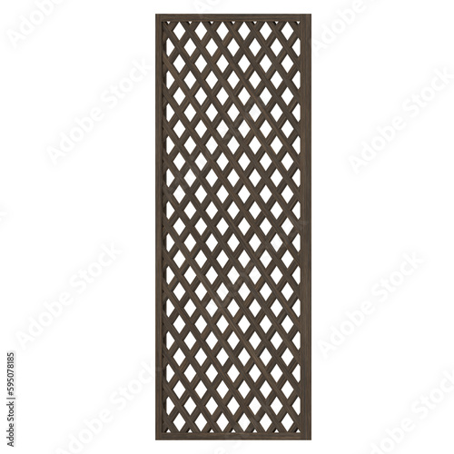 Fototapeta Naklejka Na Ścianę i Meble -  3D rendering illustration of a rectangular wooden trellis panel module