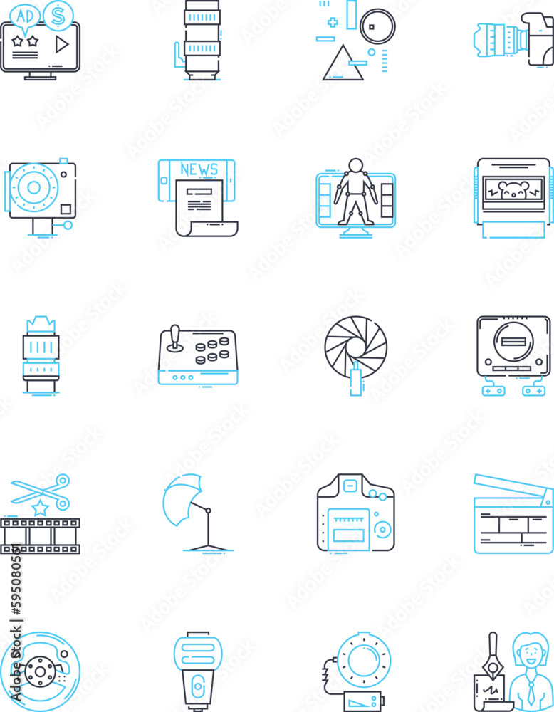 Online shopping linear icons set. Convenient, Secure, Fast, Affordable, Reliable, Accessible, User-friendly line vector and concept signs. Selection,Variety,Discounts outline illustrations