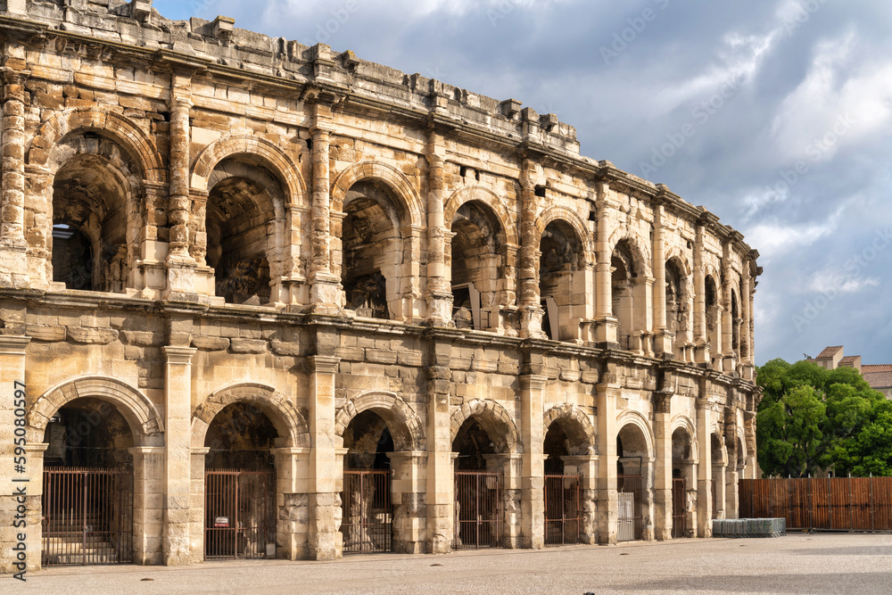 Ancient Roman Amphitheater in Nimes, France