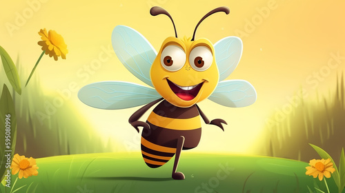 bee  cartoon  insect  honey  3d  animal  illustration  yellow  vector  wasp  fly  nature  flying  bug  character  happy  cute  black  flower  wing  smile  funny  bumble  sweet  isolated  generative ai
