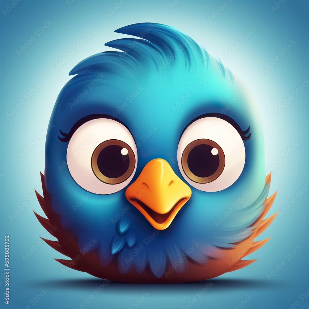 Cute little bird - ios style icon - Generative AI, AI generated Cute little bird - ios style icon - Generative AI, AI generated