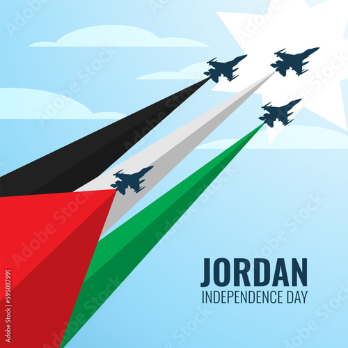 Vector illustration of Happy Jordan Independence Day 25 May. Can used for greeting card, banner, poster, flyer, card
