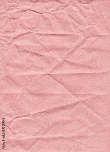 Texture of pink paper with messy rumples