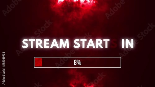 YouTube And Twitch Streaming Intro With Progress Bar And Smoke Red Background